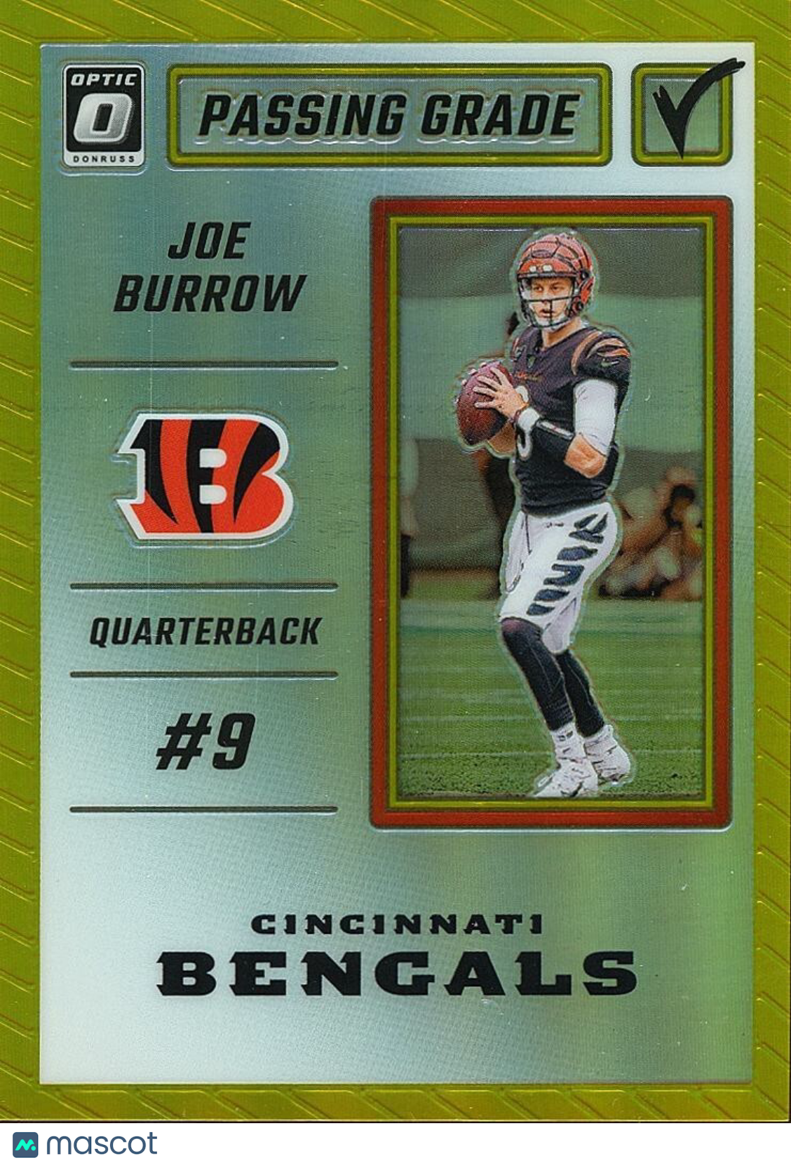 Joe Burrow 2023 Optic Passing Grade GOLD Prizm JERSEY NUMBER Bengals 9/10