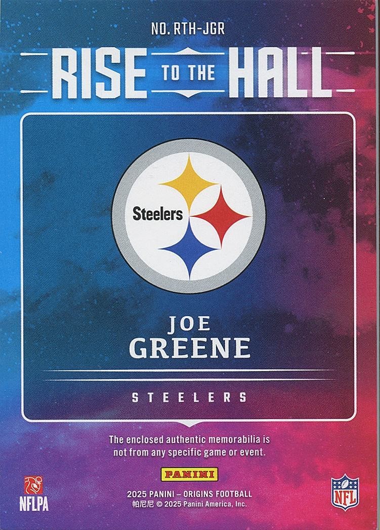 Joe Greene 2025 Origins Rise to the Hall Jersey Patch Pittsburgh Steelers 17/199