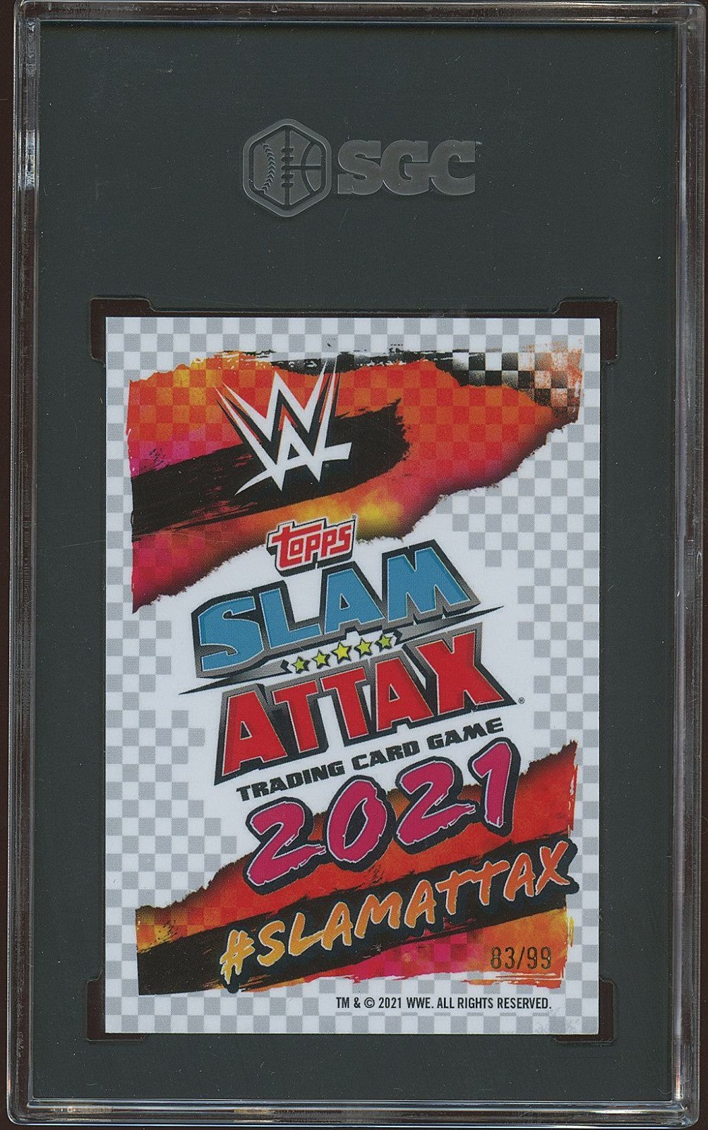 Sasha Banks 2021 Topps Chrome Slam Attax Yellow Refractor 83/99 SGC 10