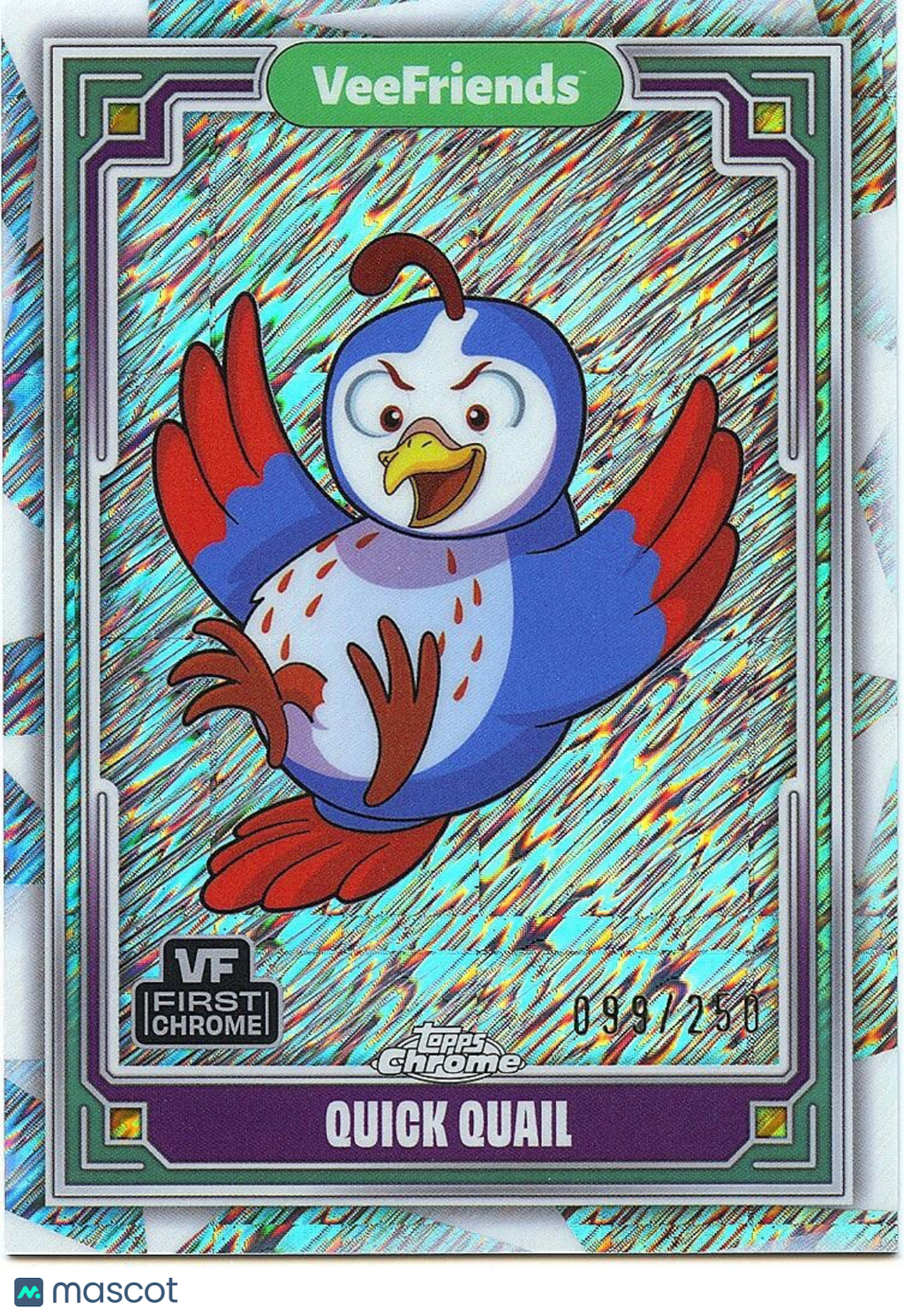 2025 Topps Chrome Veefriends Quick Quail Silver Shimmer 099/250 - VF-99