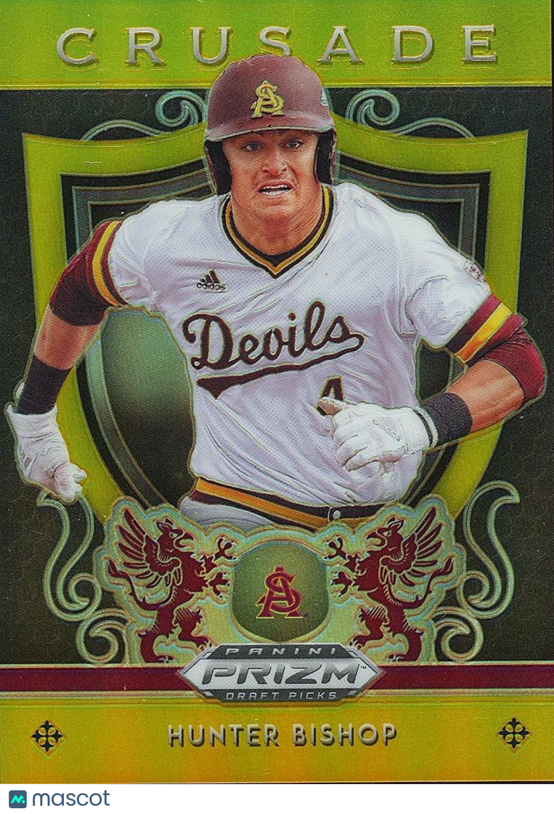 Hunter Bishop 2019 Prizm Draft Crusade GOLD Prizm Rookie RC Arizona State 9/10