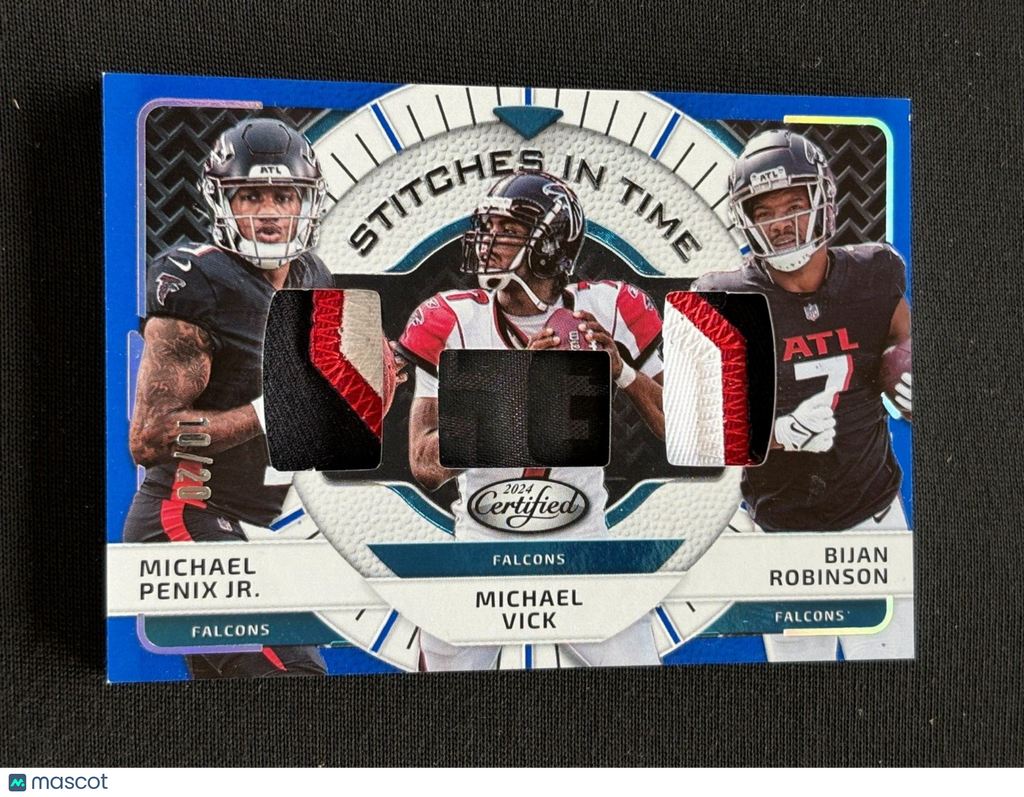 Michael Penix / Bijan / Michael Vick Certified Laundry Tag Patch Falcons 10/20