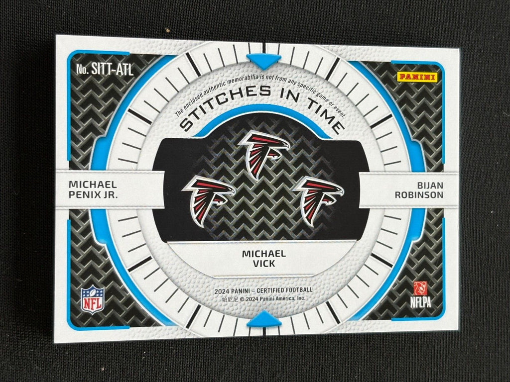 Michael Penix / Bijan / Michael Vick Certified Laundry Tag Patch Falcons 10/20