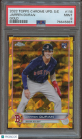 Jarren Duran 2022 Topps Chrome Sapphire GOLD Refractor RC Red Sox 17/50 PSA 9