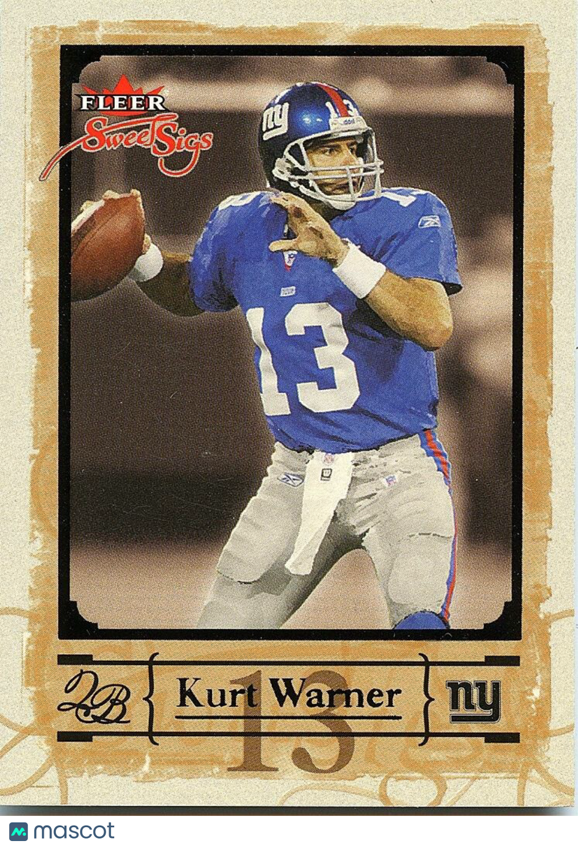 Kurt Warner 2004 Fleer Sweet Sigs Black SSP RARE New York Giants 8/13 #24