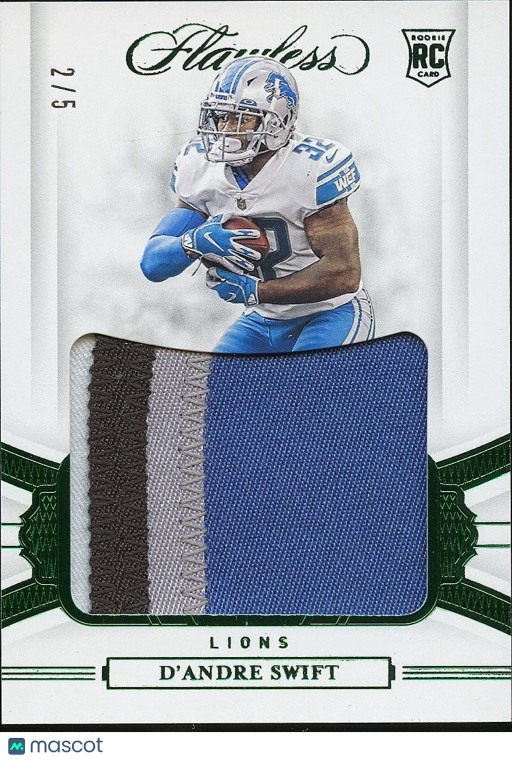 D'Andre Swift 2020 Flawless 4 Color Jersey Patch Rookie RC Detroit Lions 2/5