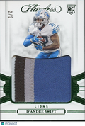 D'Andre Swift 2020 Flawless 4 Color Jersey Patch Rookie RC Detroit Lions 2/5