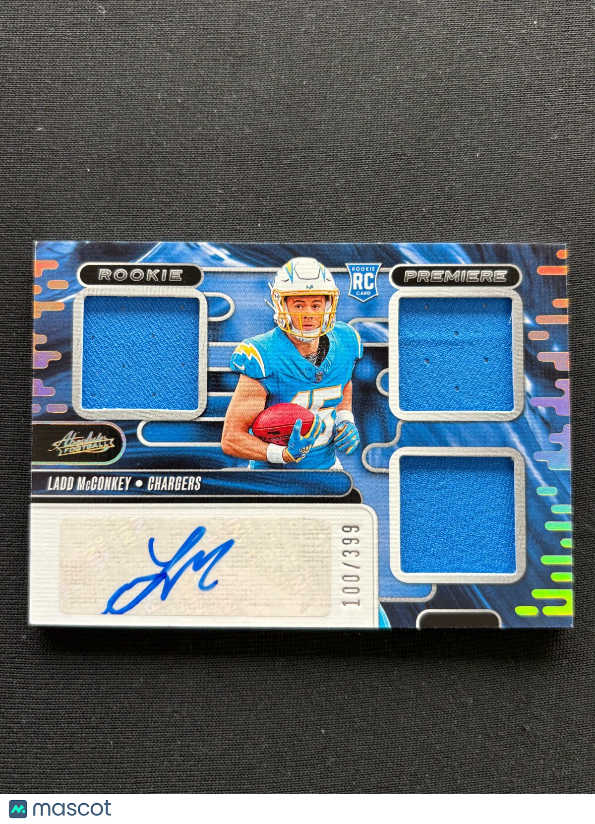 Ladd Mcconkey 2024 Absolute Auto Autograph Triple Patch RC LA Chargers 100/399