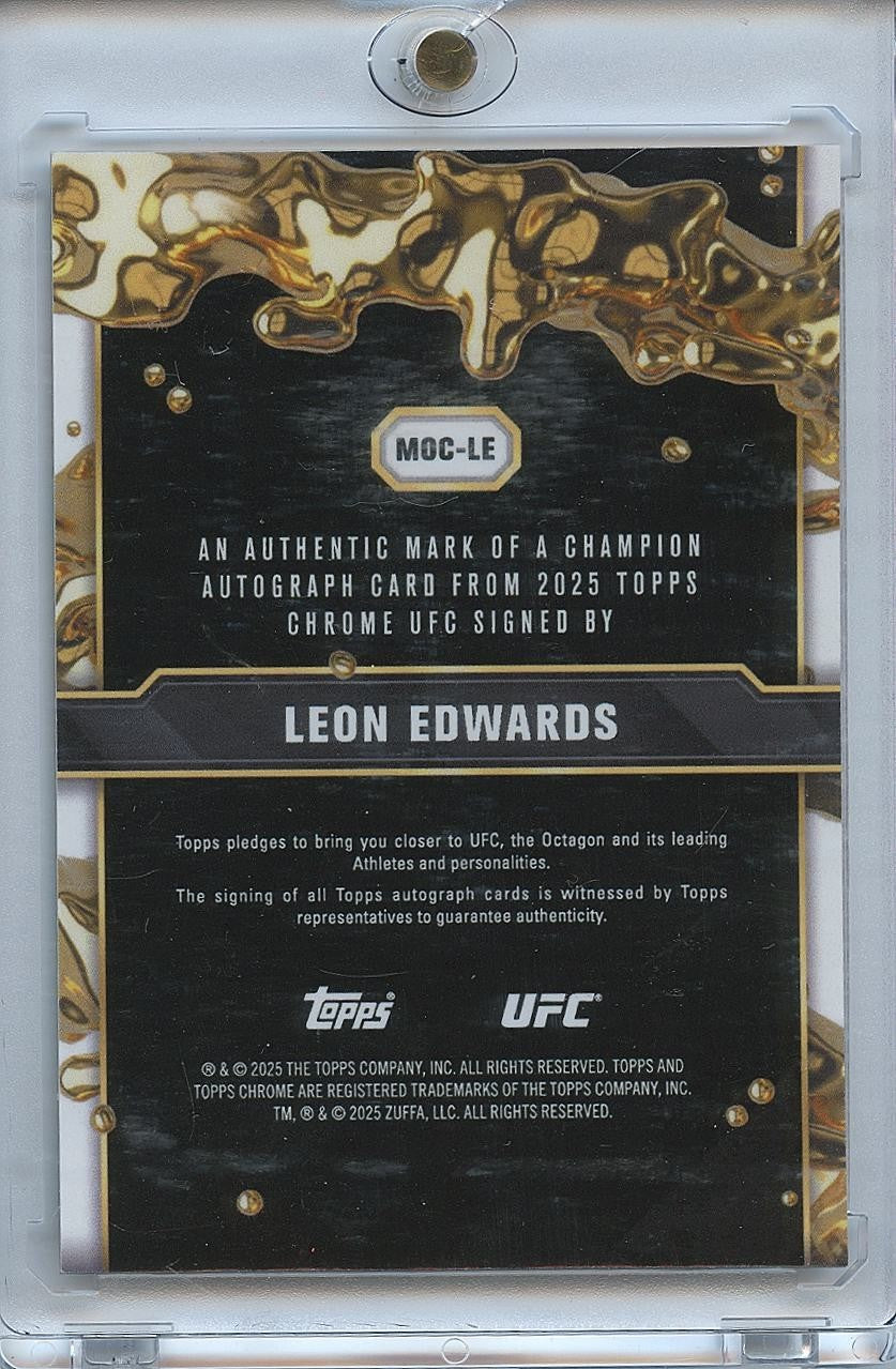 Leon Edwards 2025 Topps Chrome Orange Refractor Auto Autogaph UFC MMA 9/25