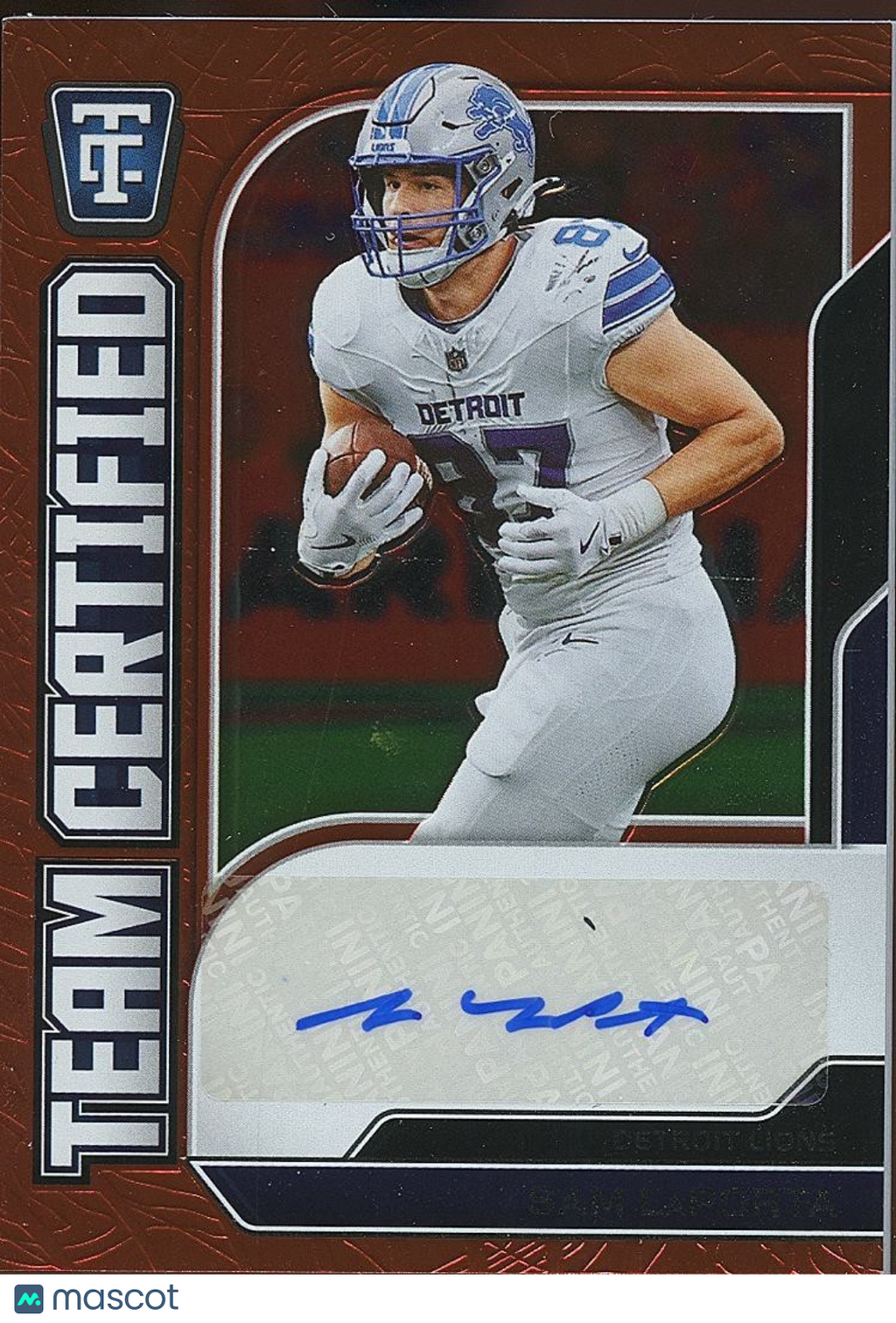 Sam Laporta 2024 Totally Certified Auto Autograph Red Detroit Lions 71/100