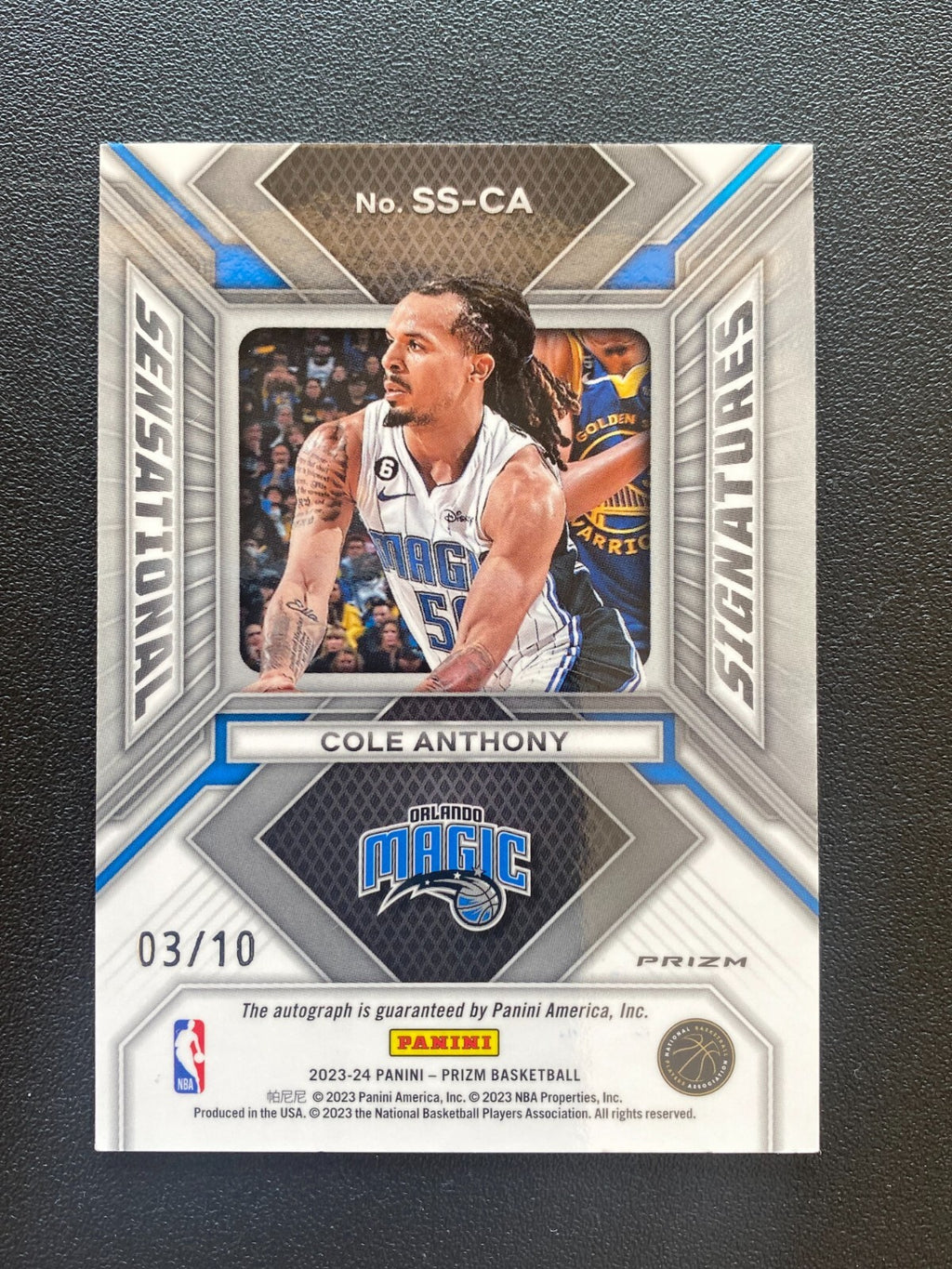Cole Anthony 2023-24 Prizm GOLD Auto Autograph Orlando Magic 3/10