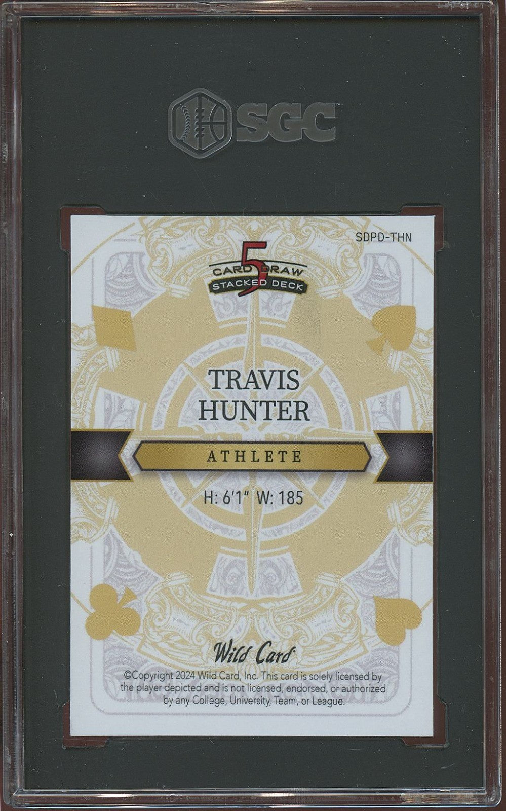 Travis Hunter 2024 Wild Card Orange Mojo Rookie RC Colorado Jaguars 5/5 SGC 10
