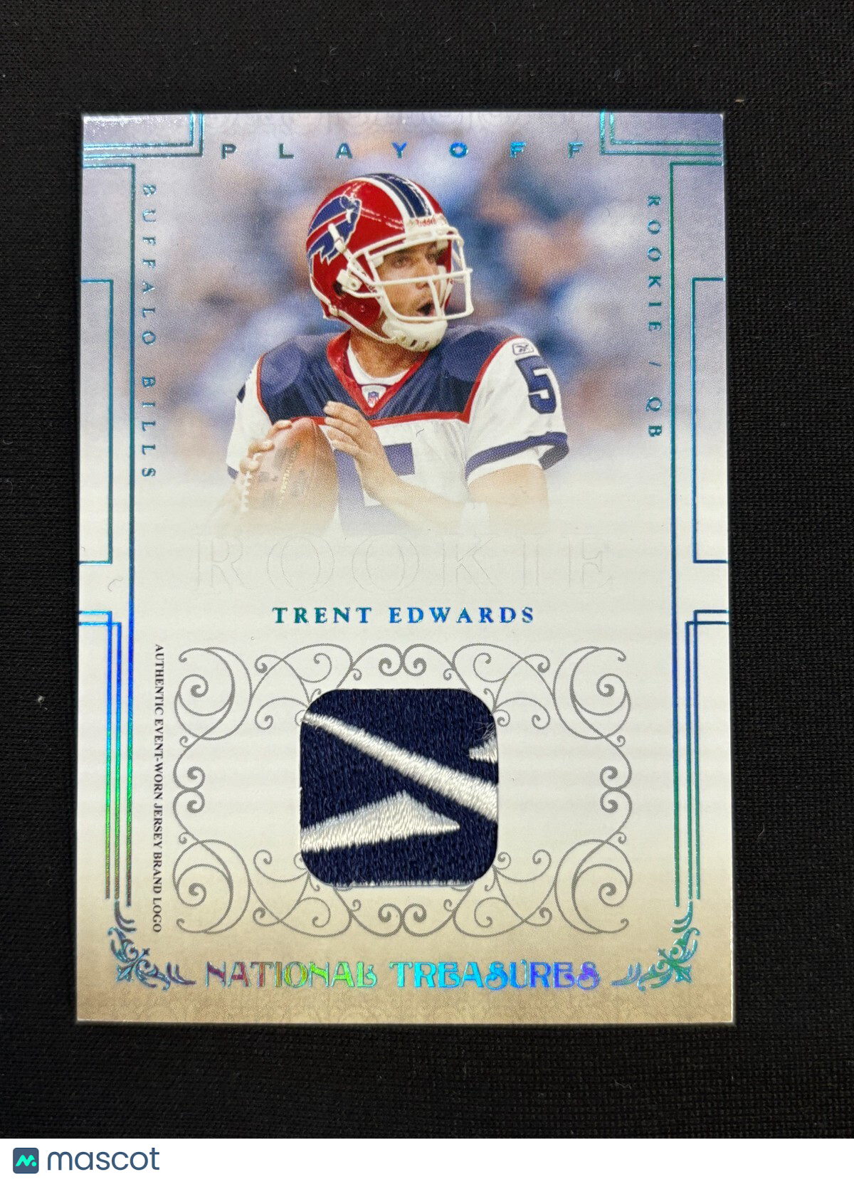 Trent Edwards 2007 National Treasures Rebook Logo Patch RC Buffalo Bills 3/10