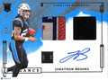 Jonathon Brooks 2024 Impeccable Autograph NFL Shield Logo Patch RC Panthers 4/5
