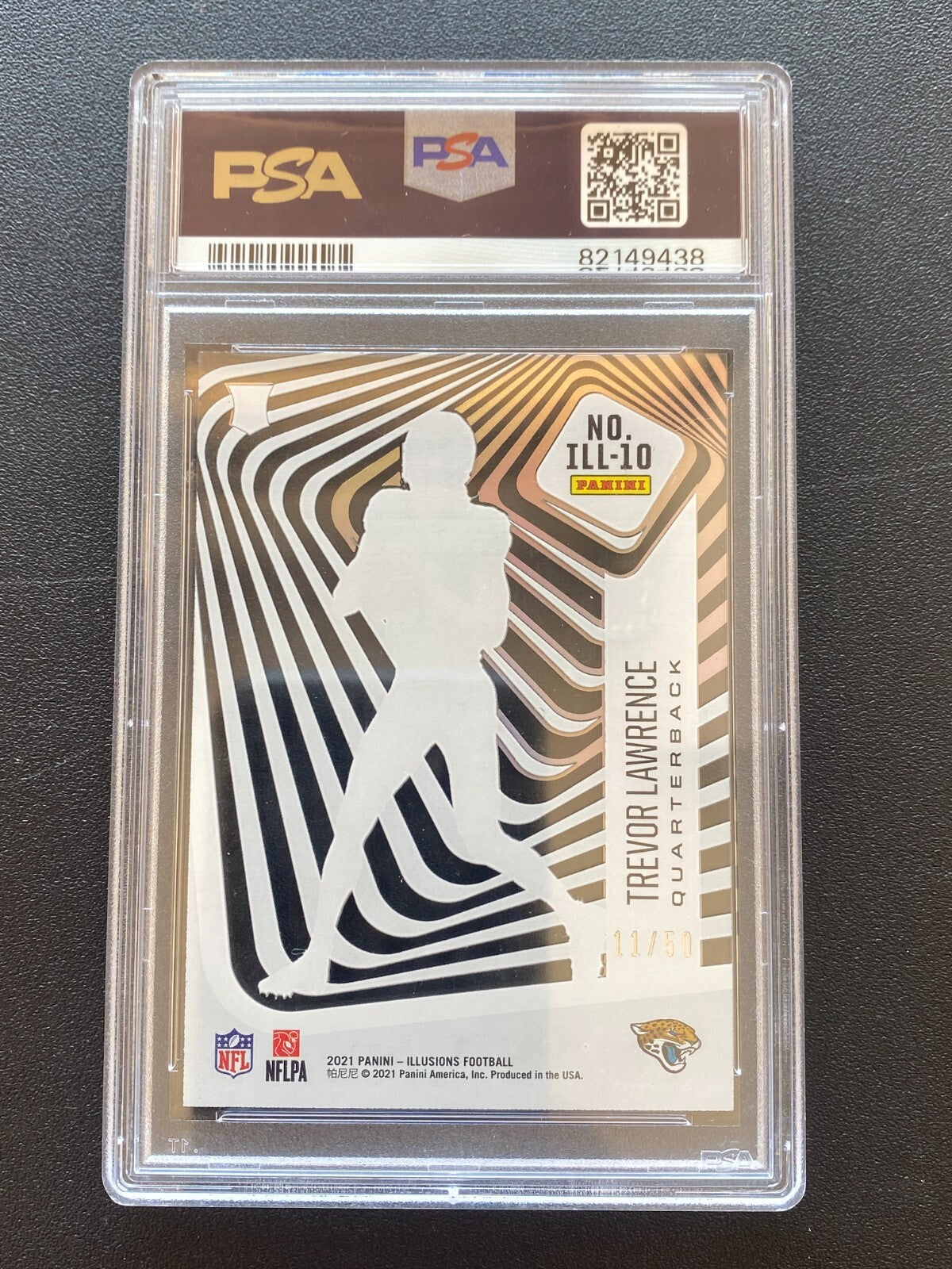 Trevor Lawrence 2021 Illusions Illusionists Black RC Rookie Jaguars 11/50 PSA 9