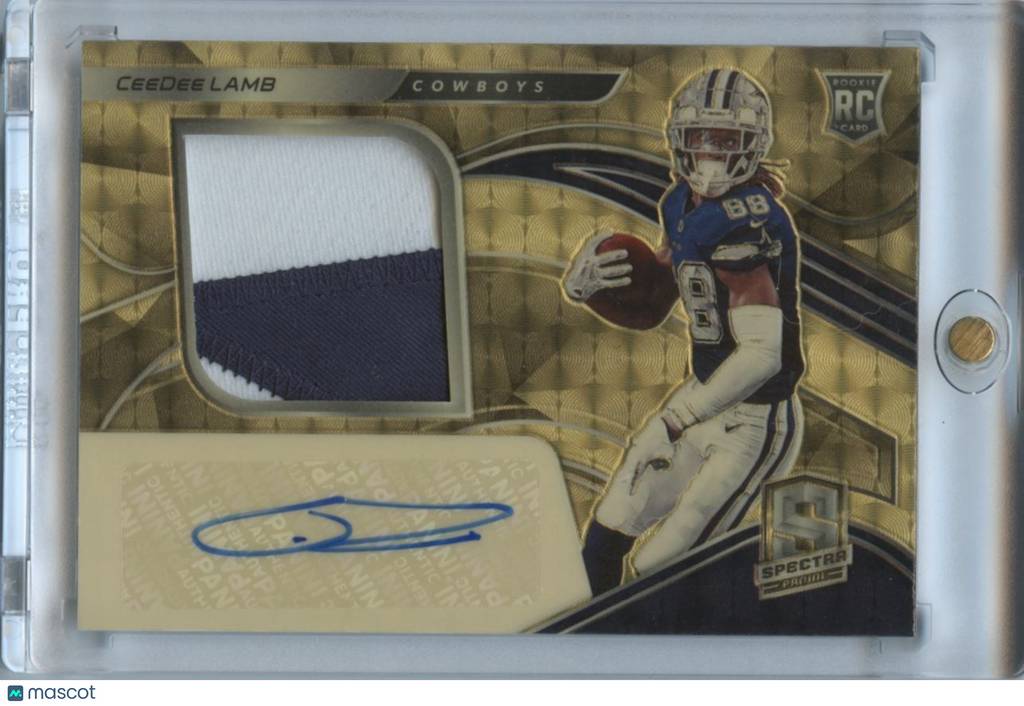 Ceedee Lamb 2020 Spectra Gold Vinyl Auto Autograph Patch RC Dallas Cowboys 1/1