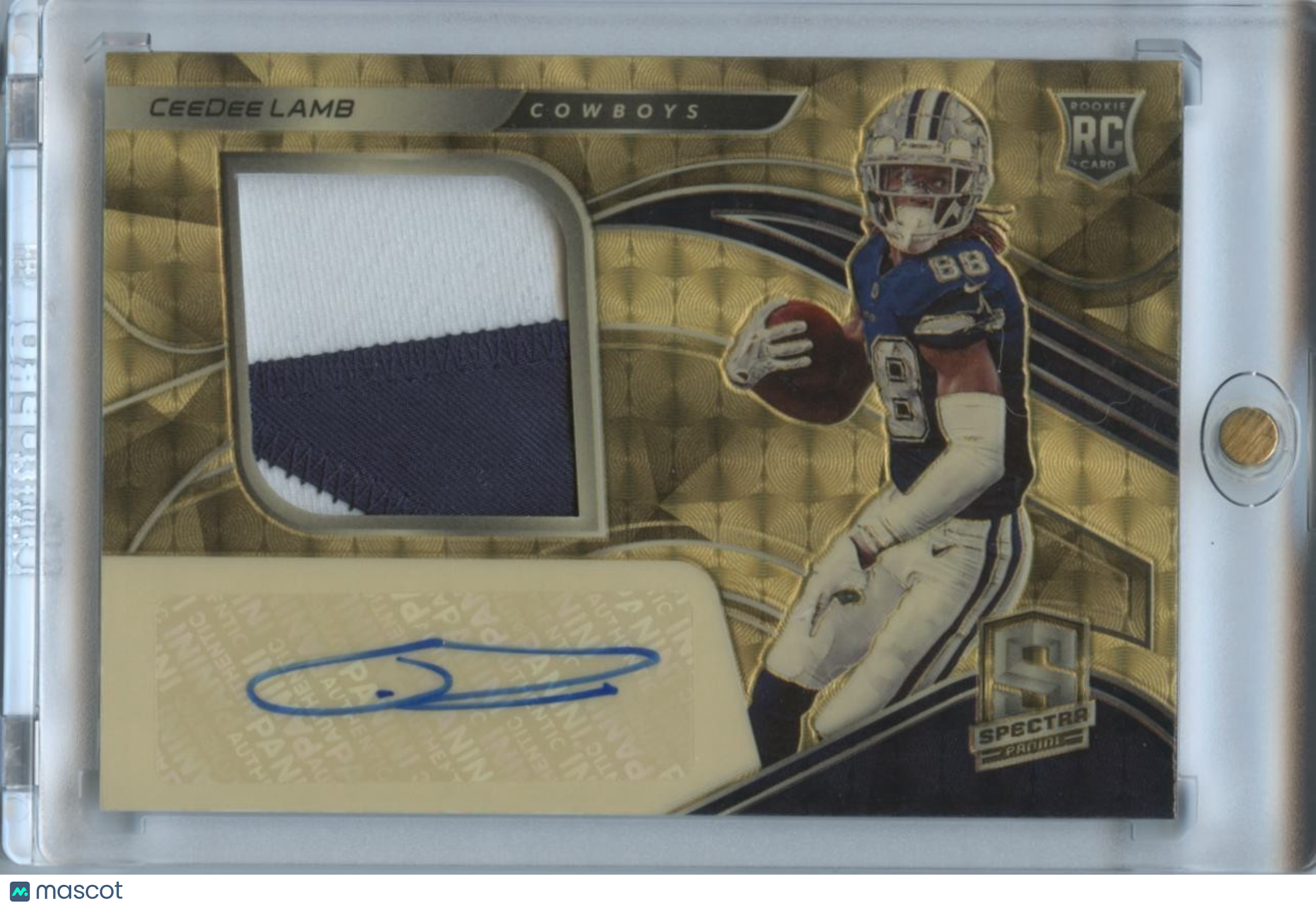 Ceedee Lamb 2020 Spectra Gold Vinyl Auto Autograph Patch RC Dallas Cowboys 1/1