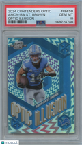 Amon-Ra St. Brown 2024 Contenders Optic Illusion SSP CASE HIT Lions PSA 10