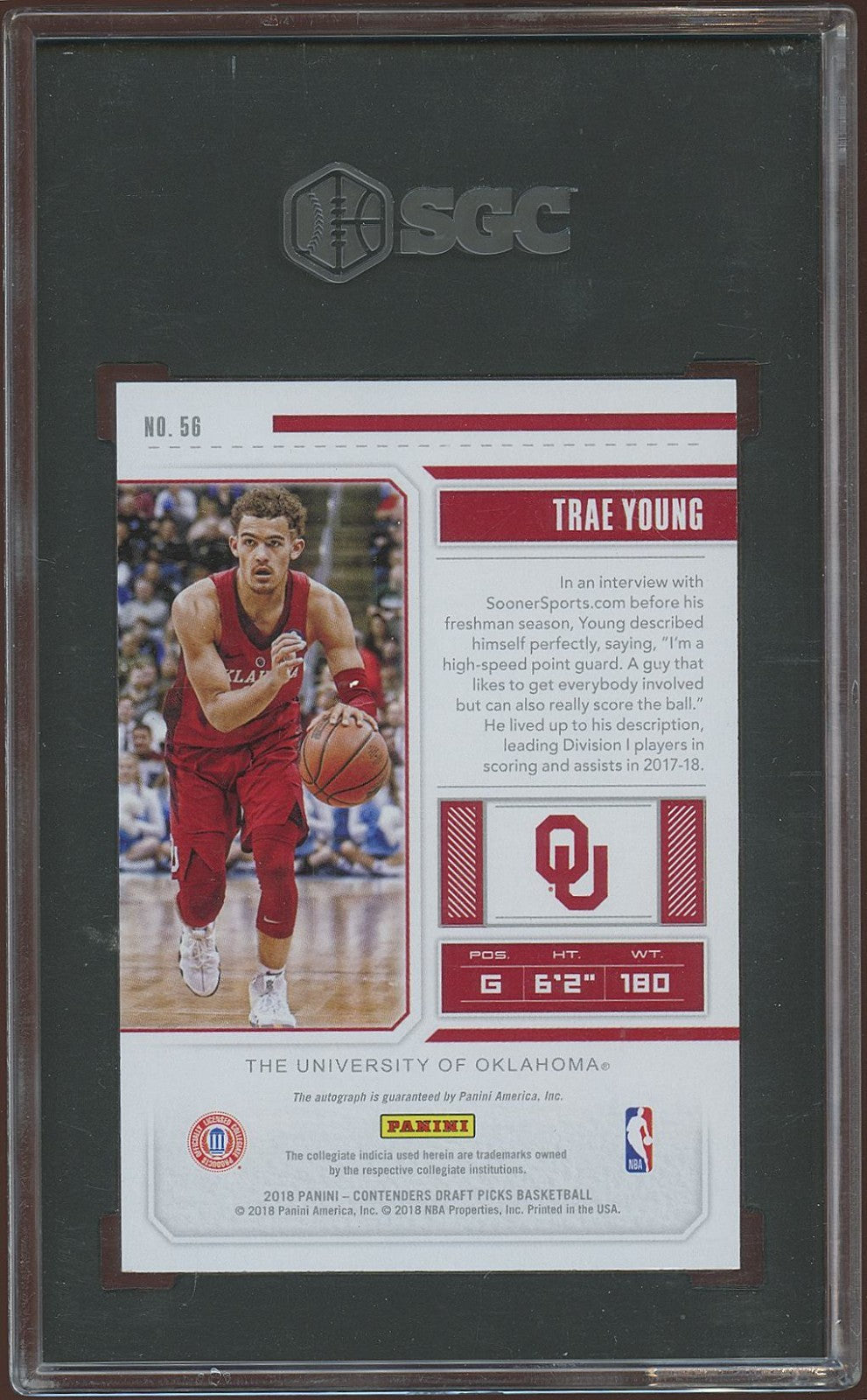 Trae Young 2018-19 Contenders Red Auto Autograph RC Oklahoma Sooners BGS 10 10