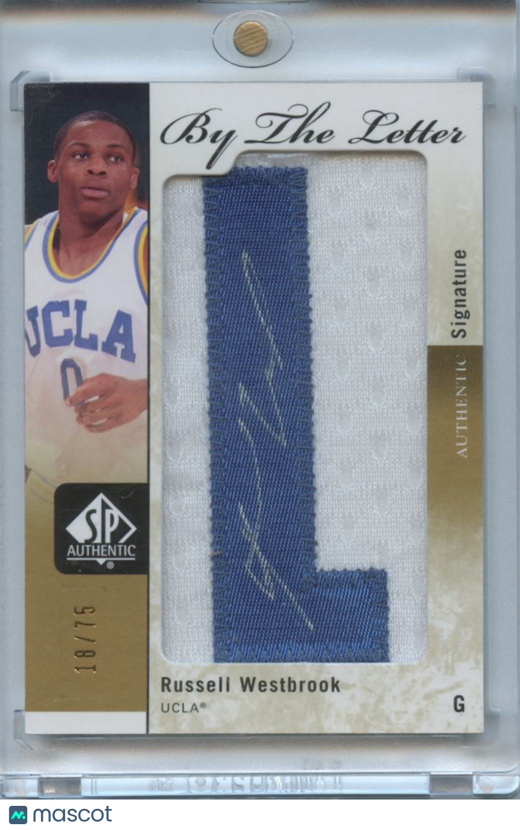Russell Westbrook 2011-12 SP Authentic Auto Autograph "L" Patch UCLA 18/75