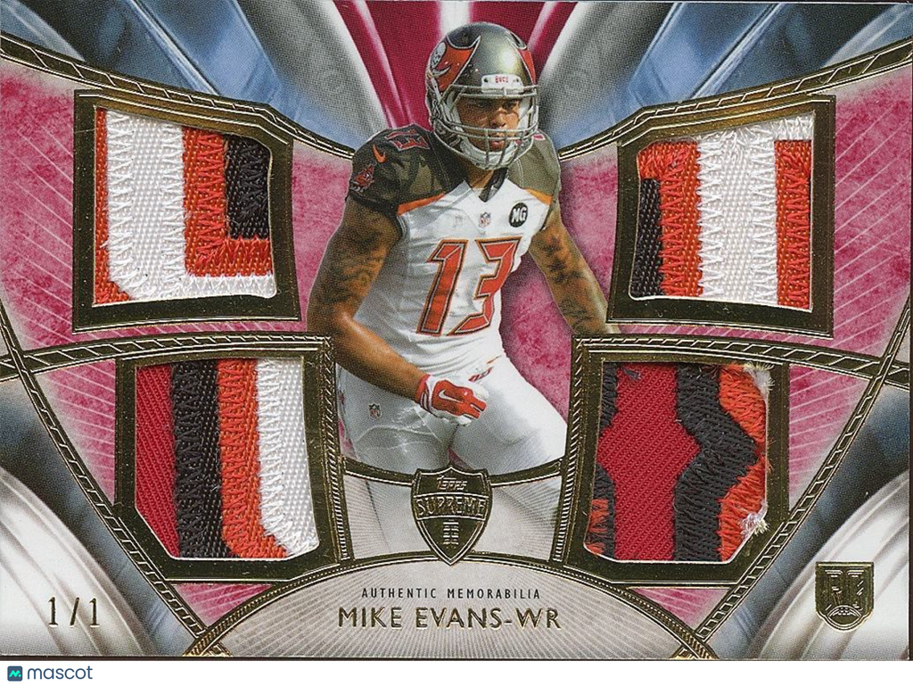 Mike Evans 2014 Topps Supreme Rookie Patch RC Tampa Bay Buccaneers 1/1