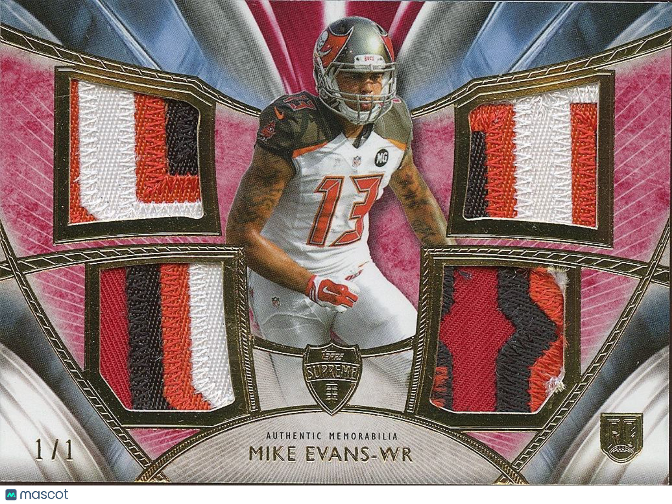 Mike Evans 2014 Topps Supreme Rookie Patch RC Tampa Bay Buccaneers 1/1