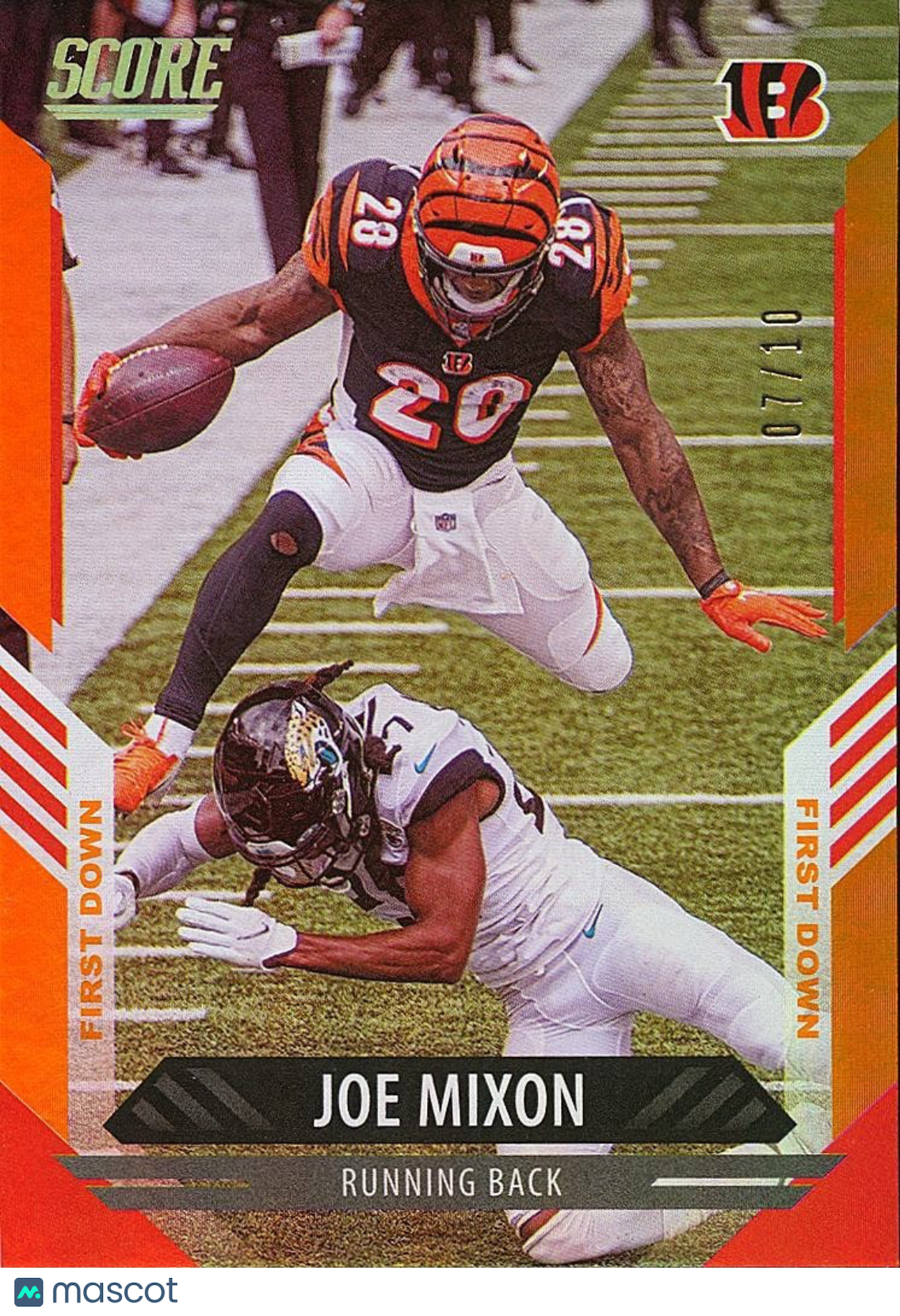 Joe Mixon 2021 Score First Down Orange SSP Cincinnati Bengals 7/10