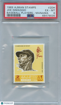 Joe Dimaggio 1969 Ajman Stamps New York Yankees #2DH PSA 6