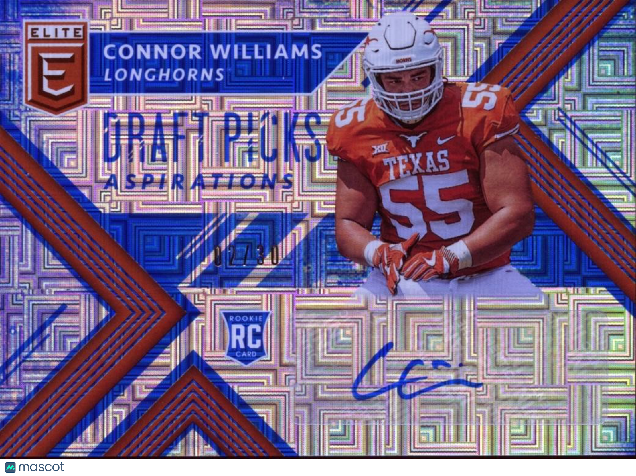 Connor Williams 2018 Elite Auto Autograph RC SSP Texas Longhorns 2/30