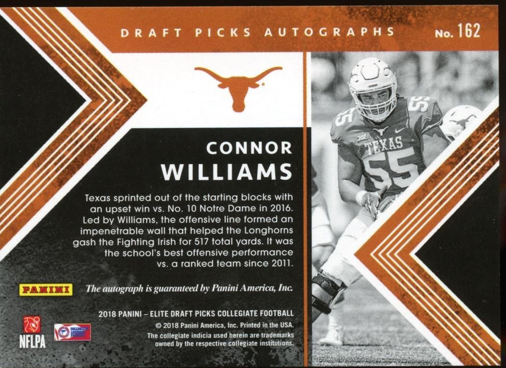 Connor Williams 2018 Elite Auto Autograph RC SSP Texas Longhorns 2/30