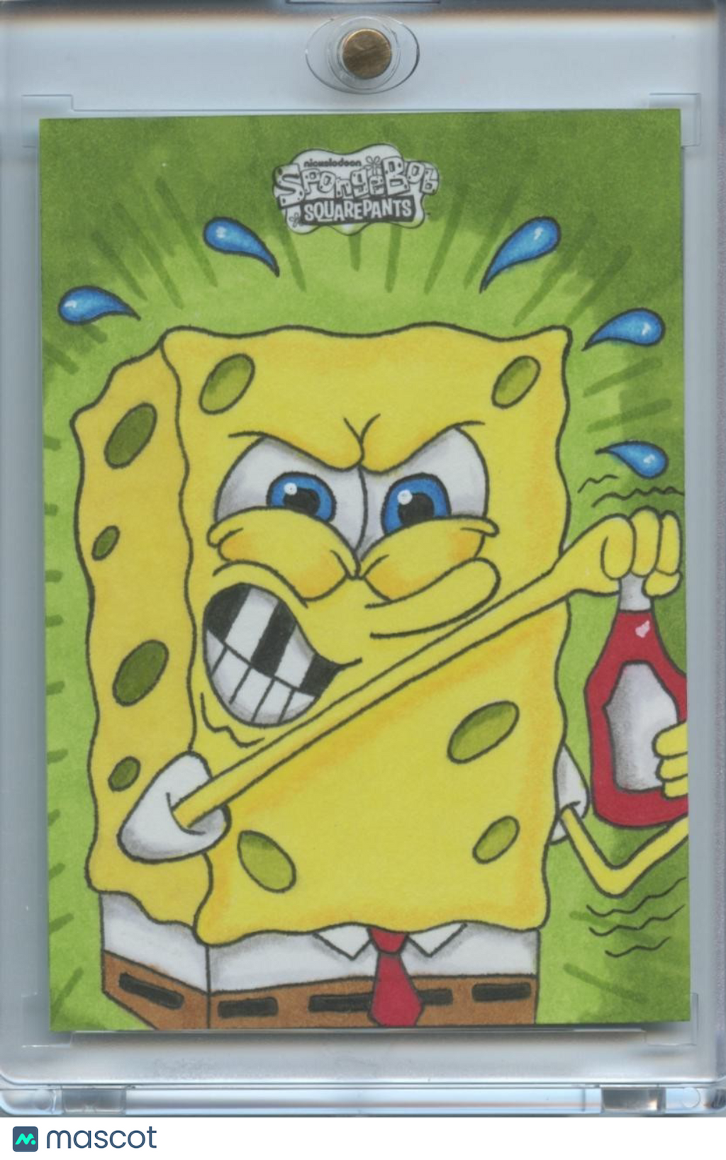 Spongebob 2025 Topps Chrome Ketchup 1/1 Sketch Card Big Adam Autograph