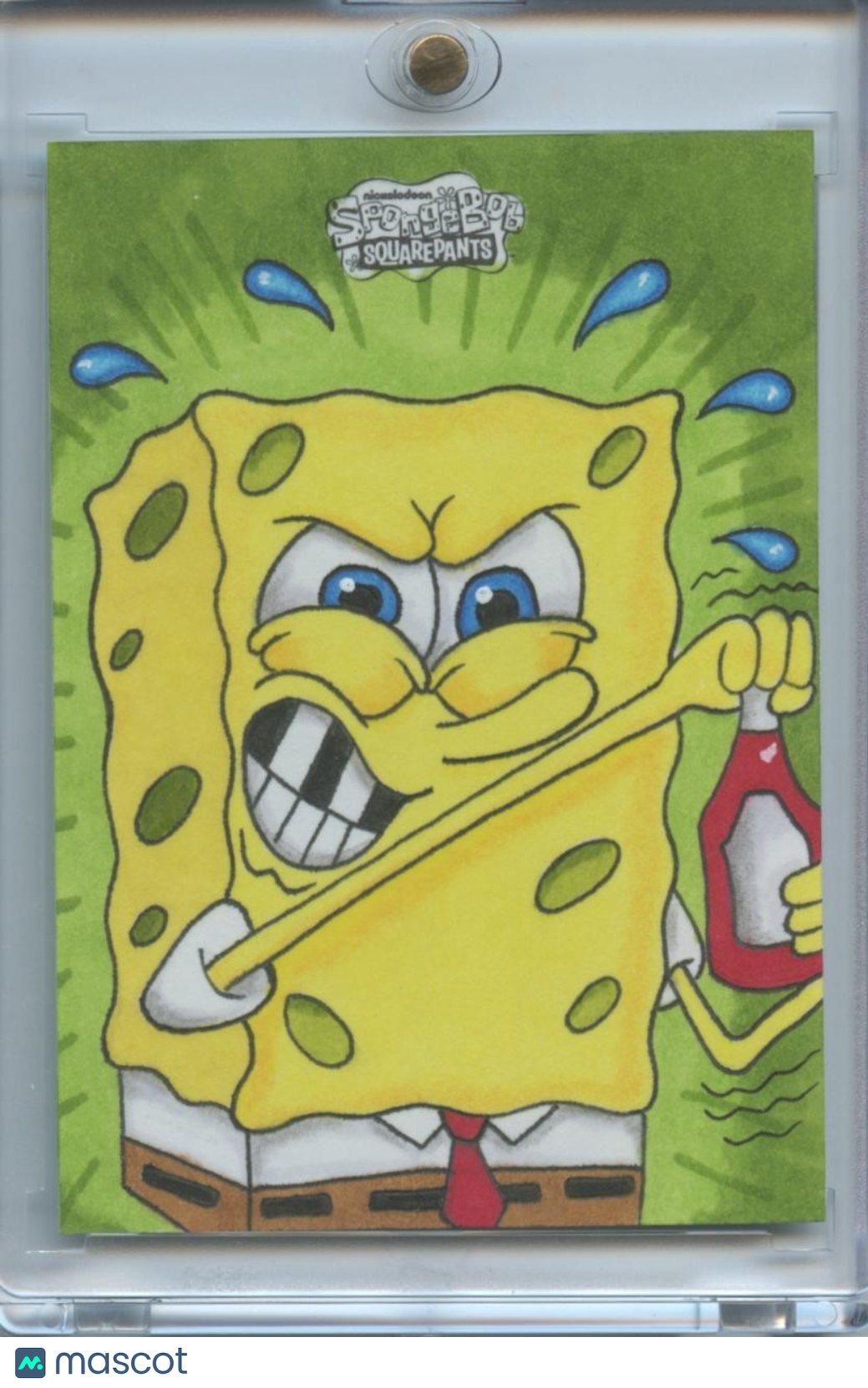 Spongebob 2025 Topps Chrome Ketchup 1/1 Sketch Card Big Adam Autograph