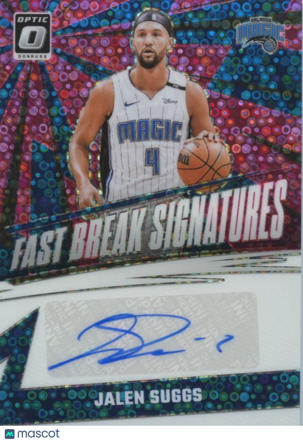 Jalen Suggs 2024-25 Optic Pink Fastbreak Auto Autograph Orlando Magic 11/25