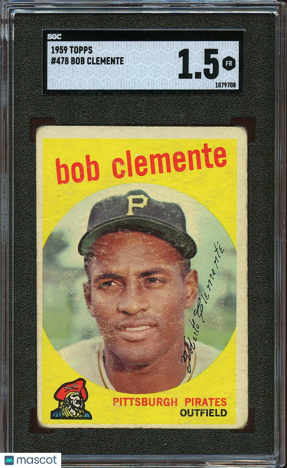 Roberto Bob Clemente 1959 Topps Card Pittsburgh Pirates #478 SGC 1.5