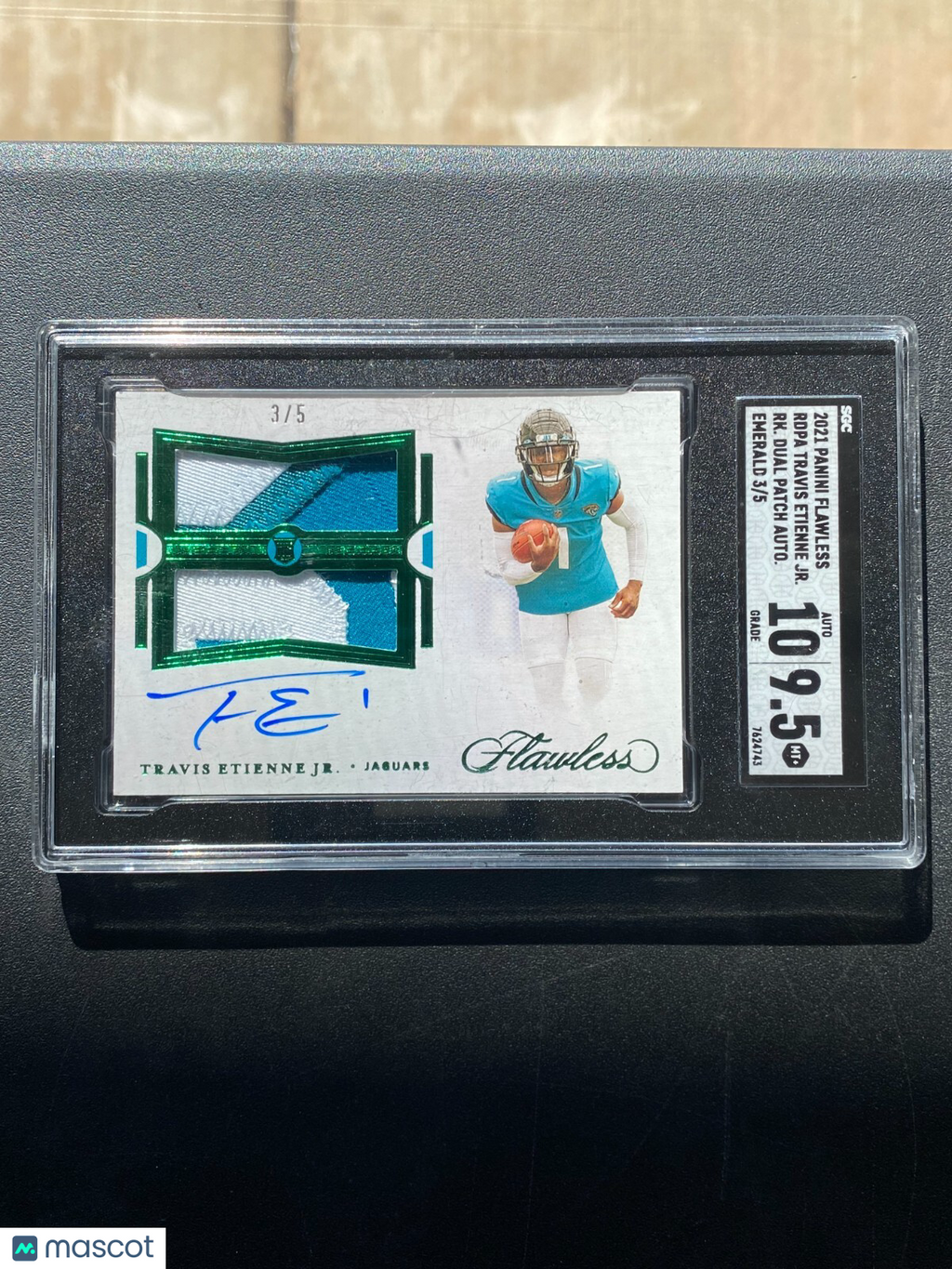 Travis Etienne Jr. 2021 Flawless Auto Autograph Patch RC Jaguars 3/5 SGC 9.5