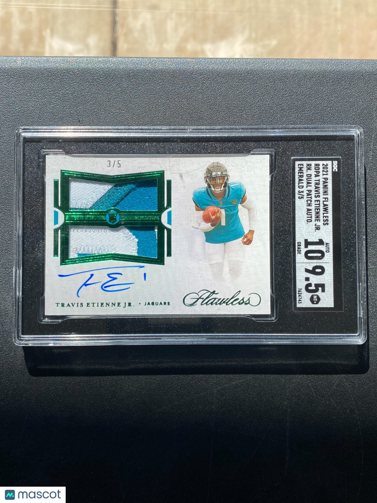 Travis Etienne Jr. 2021 Flawless Auto Autograph Patch RC Jaguars 3/5 SGC 9.5