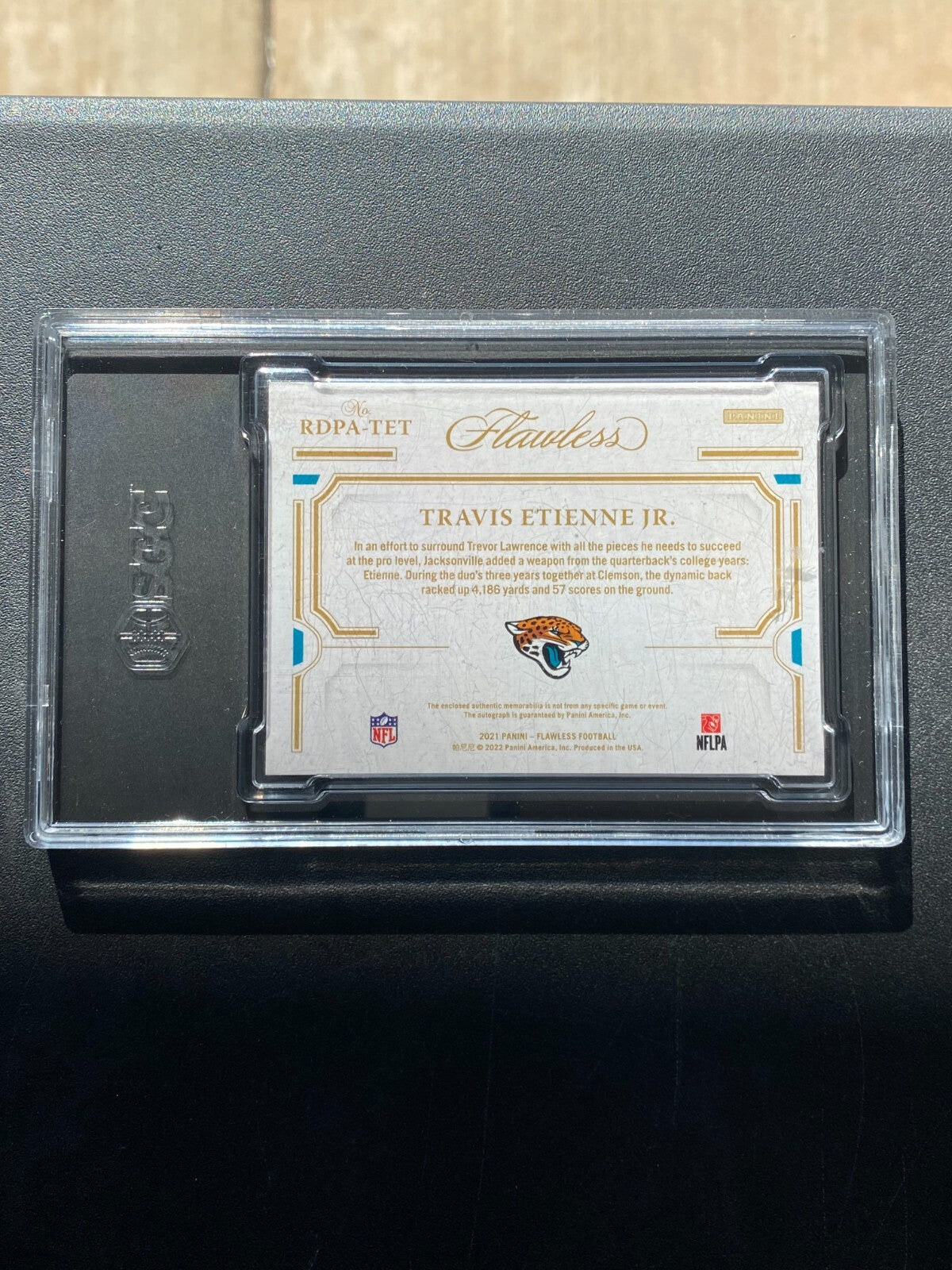 Travis Etienne Jr. 2021 Flawless Auto Autograph Patch RC Jaguars 3/5 SGC 9.5