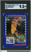 Brandon Miller 2023-24 NBA Hoops Blue Disco Prizm Rookie Hornets 72/99 SGC 9.5