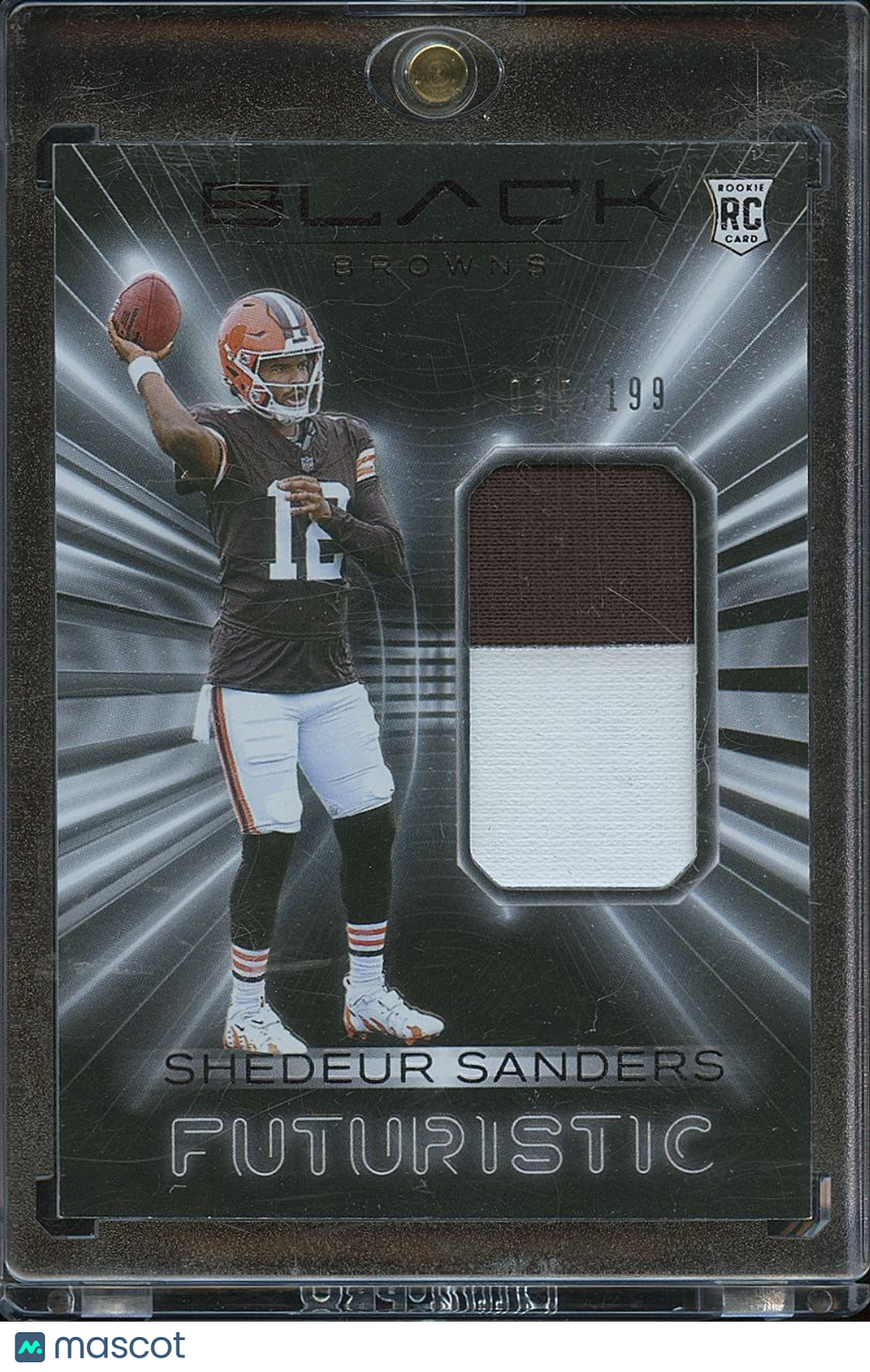Shedeur Sanders 2025 Panini Black Jersey Patch Rookie Cleveland Browns 35/199
