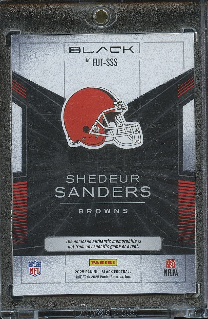Shedeur Sanders 2025 Panini Black Jersey Patch Rookie Cleveland Browns 35/199