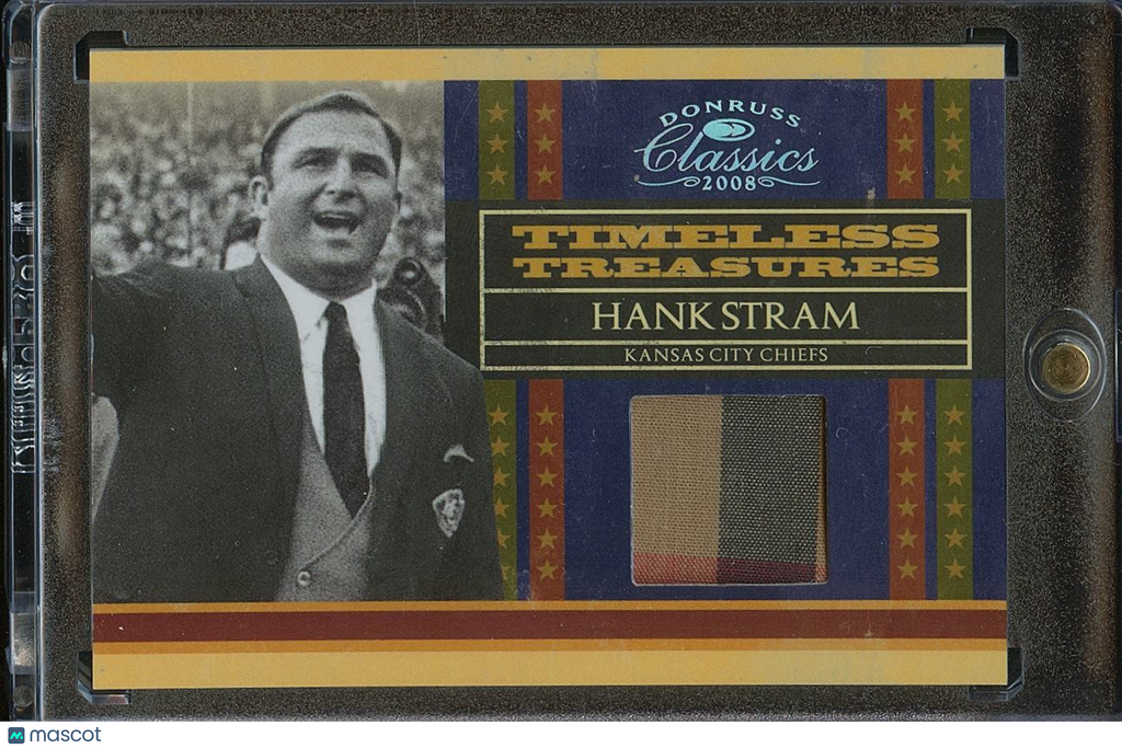 Hank Stram 2008 Classics Game Worn Patch Kansas City Chiefs 172/250
