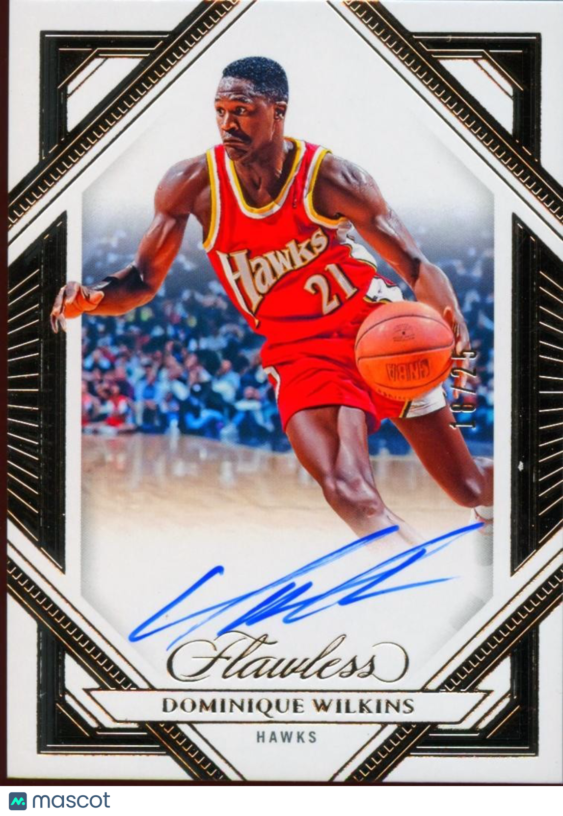 Dominique Wilkins 2023-24 Flawless Silver Auto Autograph Atlanta Hawks 18/25
