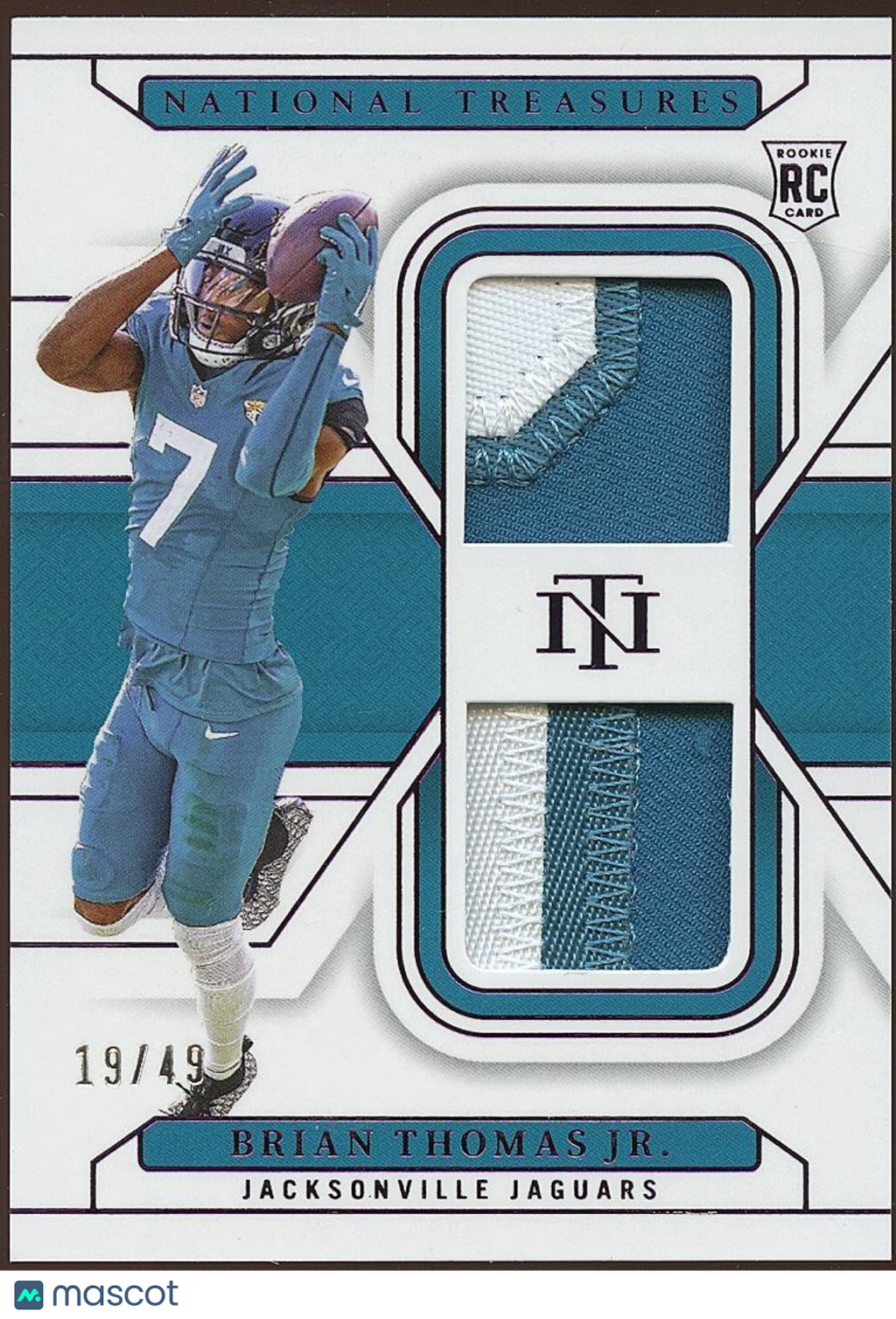 Brian Thomas Jr. 2024 National Treasures Dual Patch RC Jacksonville Jaguars /49