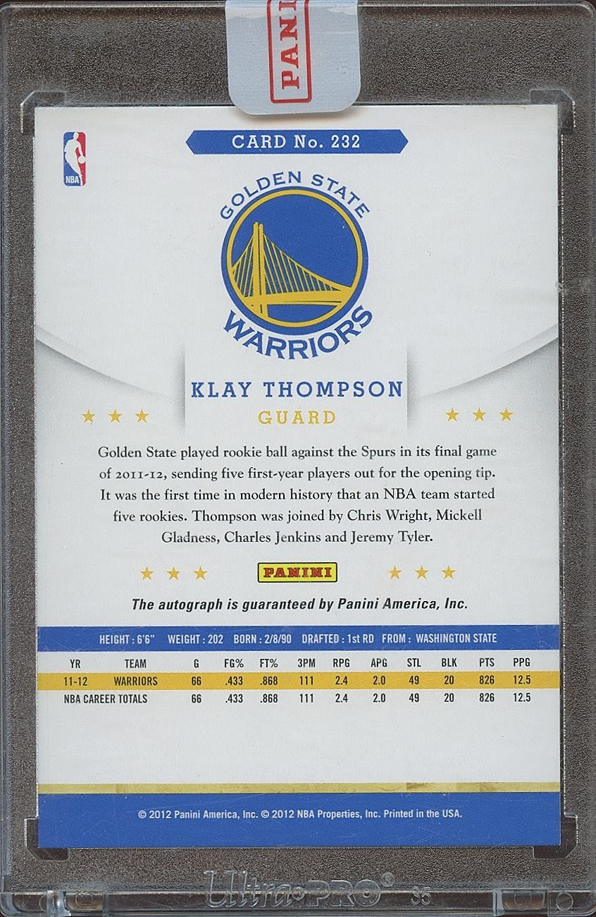 Klay Thompson 2012 NBA Hoops Auto Autograph Rookie RC Golden State Warriors