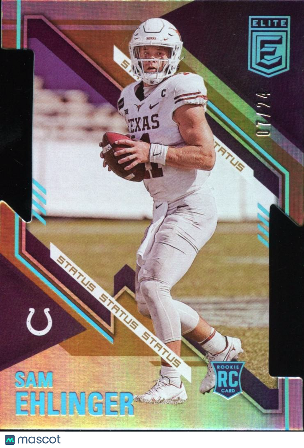 Sam Ehlinger 2021 Elite GOLD Status Die-Cut RC Rookie Texas Longhorns 7/24
