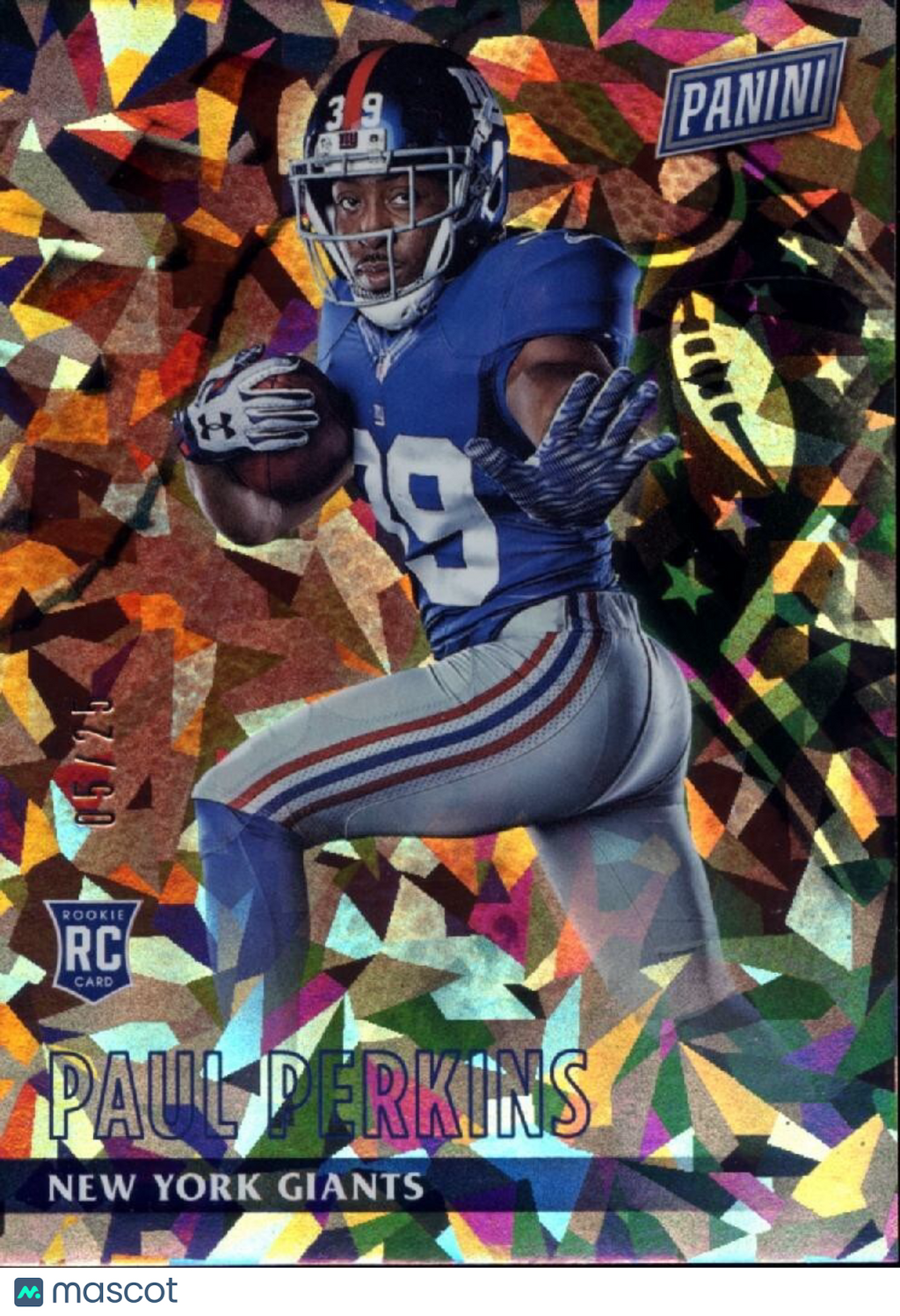 Paul Perkins 2016 Panini Black Friday Cracked Ice Rookie RC New York Giants 5/25
