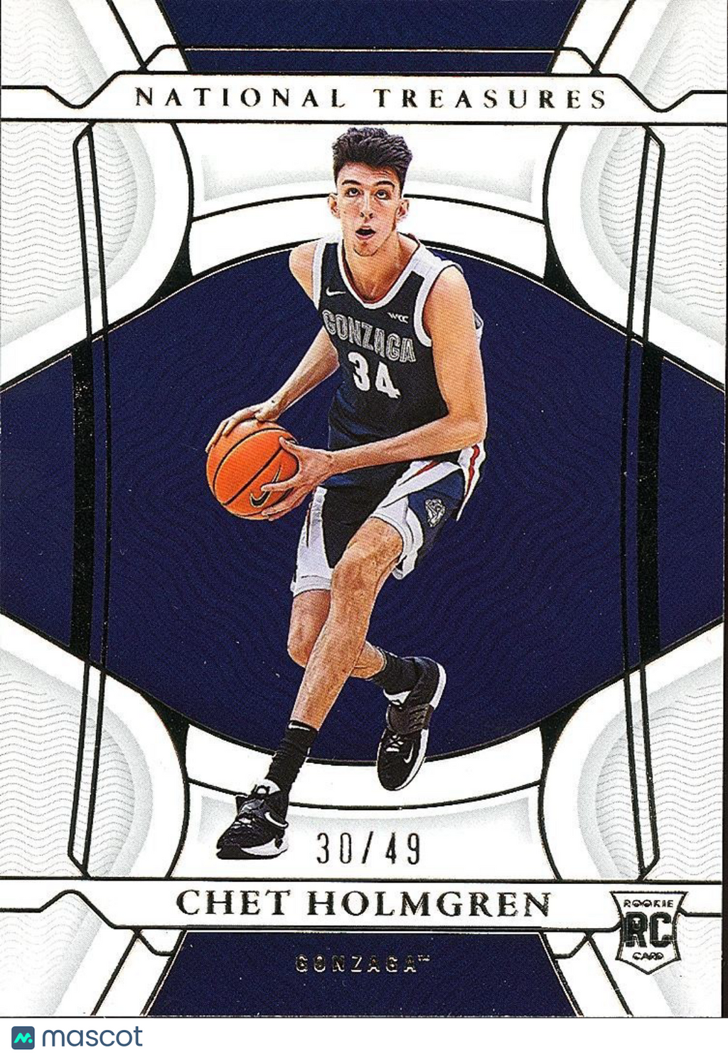 Chet Holmgren 2022 National Treasures Rookie RC Gonzaga OKC Thunder 30/49 #3
