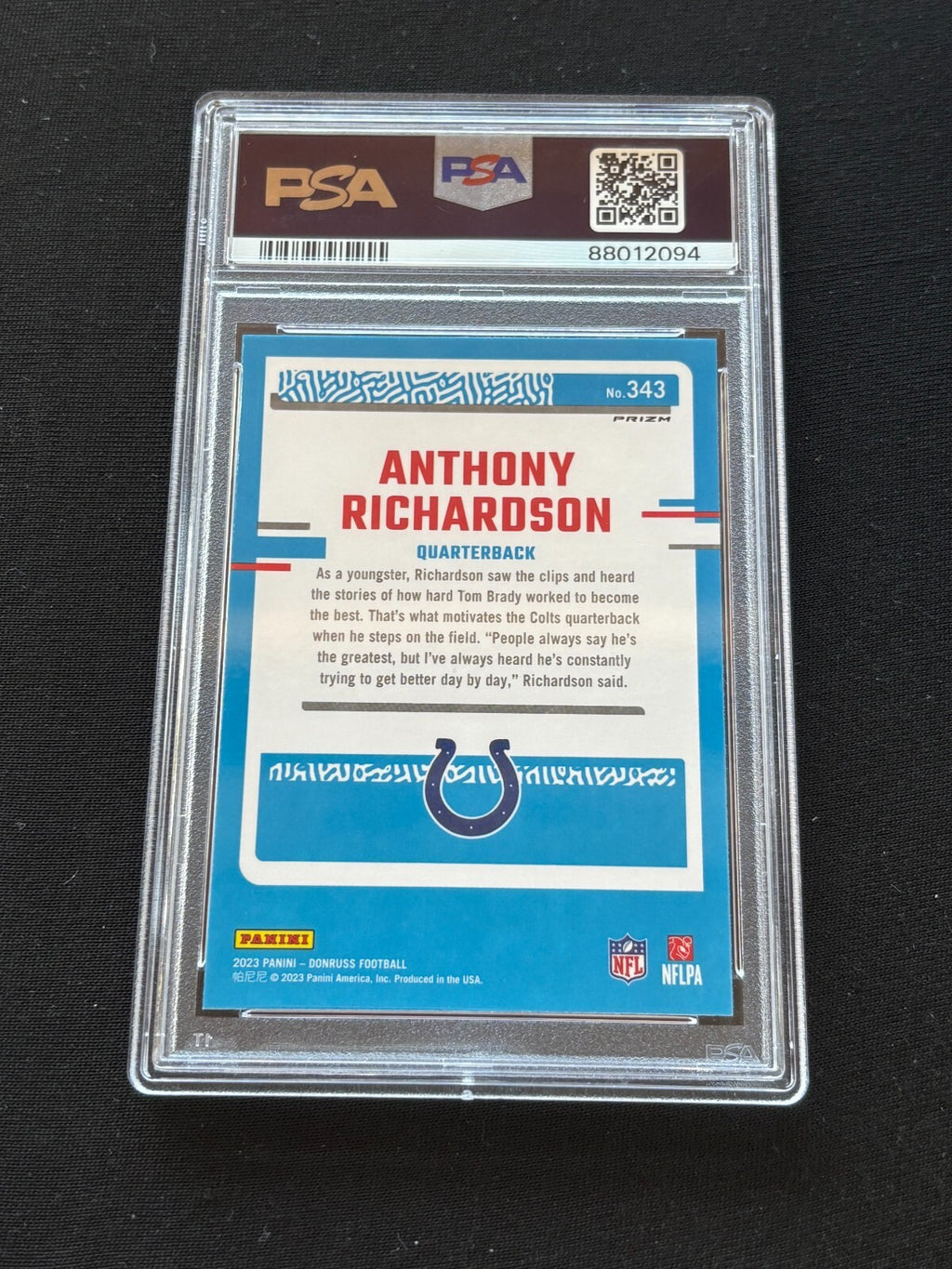 Anthony Richardson 2023 Optic Rated Rookie Pink RC Indianapolis Colts PSA 10
