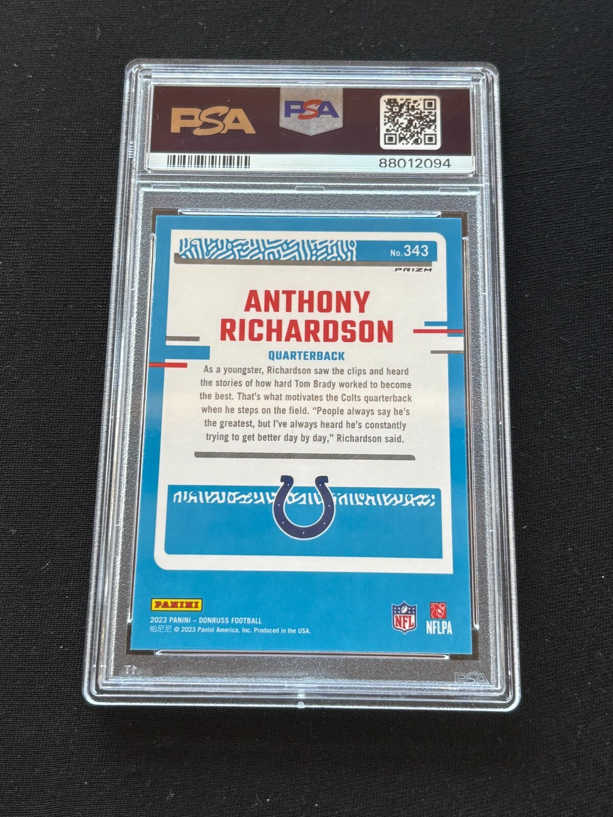 Anthony Richardson 2023 Optic Rated Rookie Pink RC Indianapolis Colts PSA 10