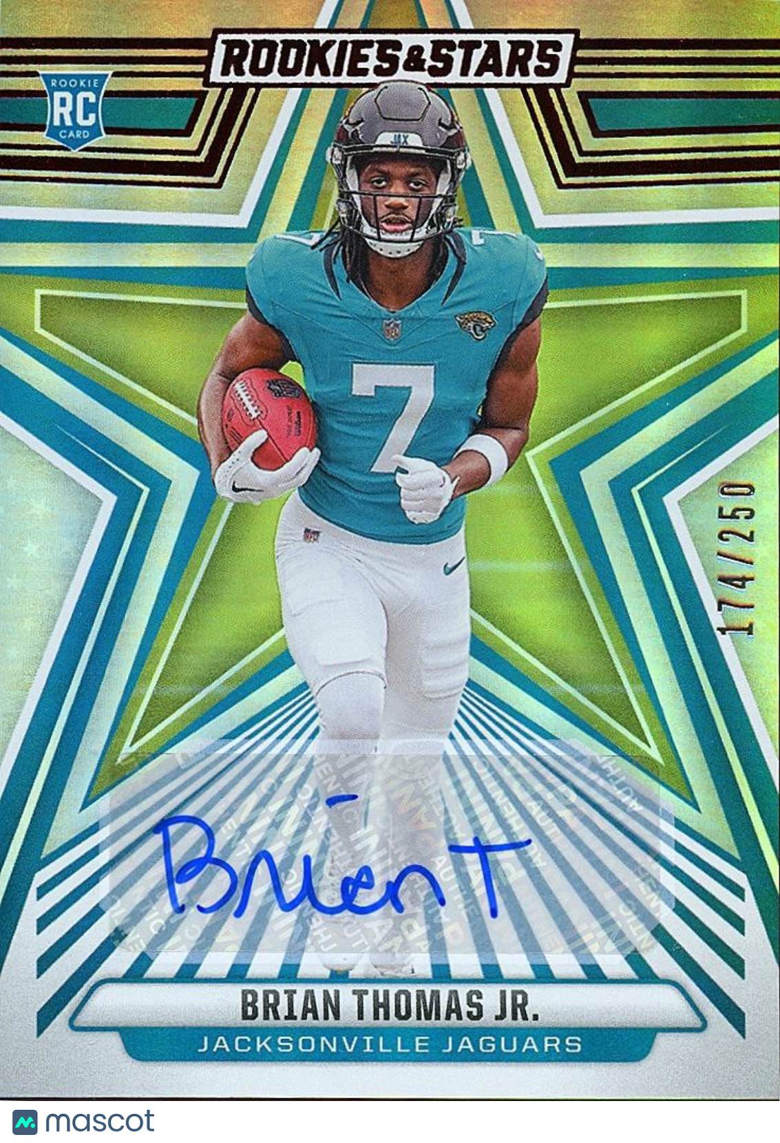 Brian Thomas Jr. 2024 Rookies & Stars Auto Autograph RC  Jaguars 174/250